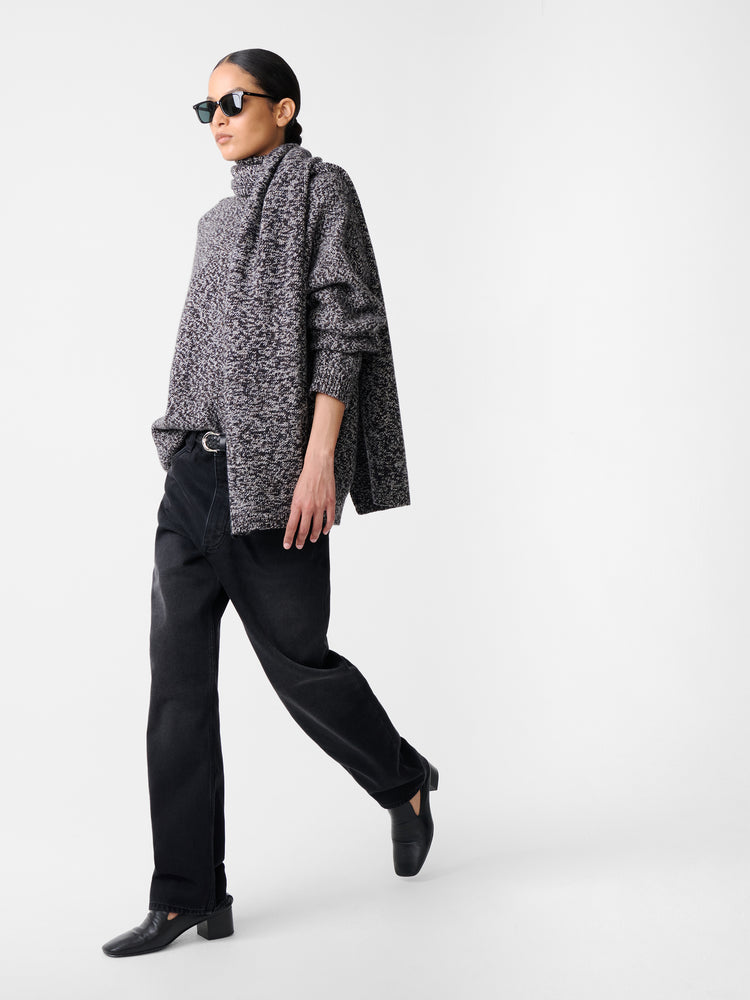 HEMYL KNIT IN NAVY MOULINE