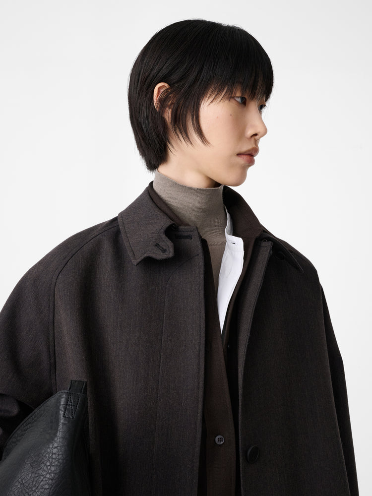 HOLIN TRENCH COAT IN BROWN MARL