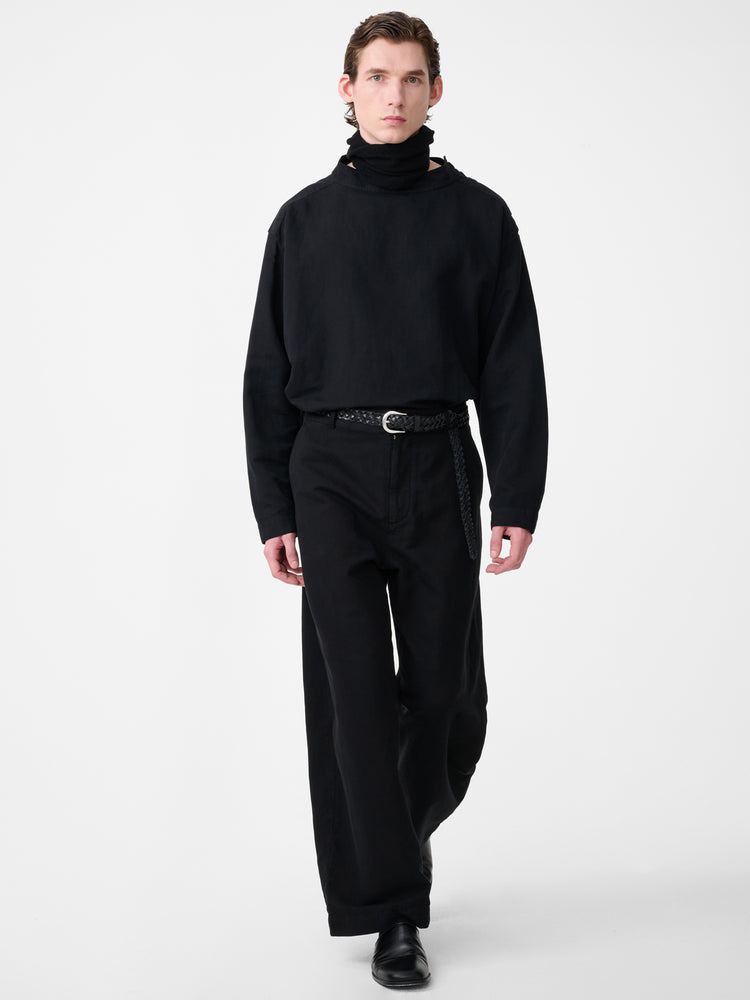 HOLKHAM LINEN SHIRT IN BLACK