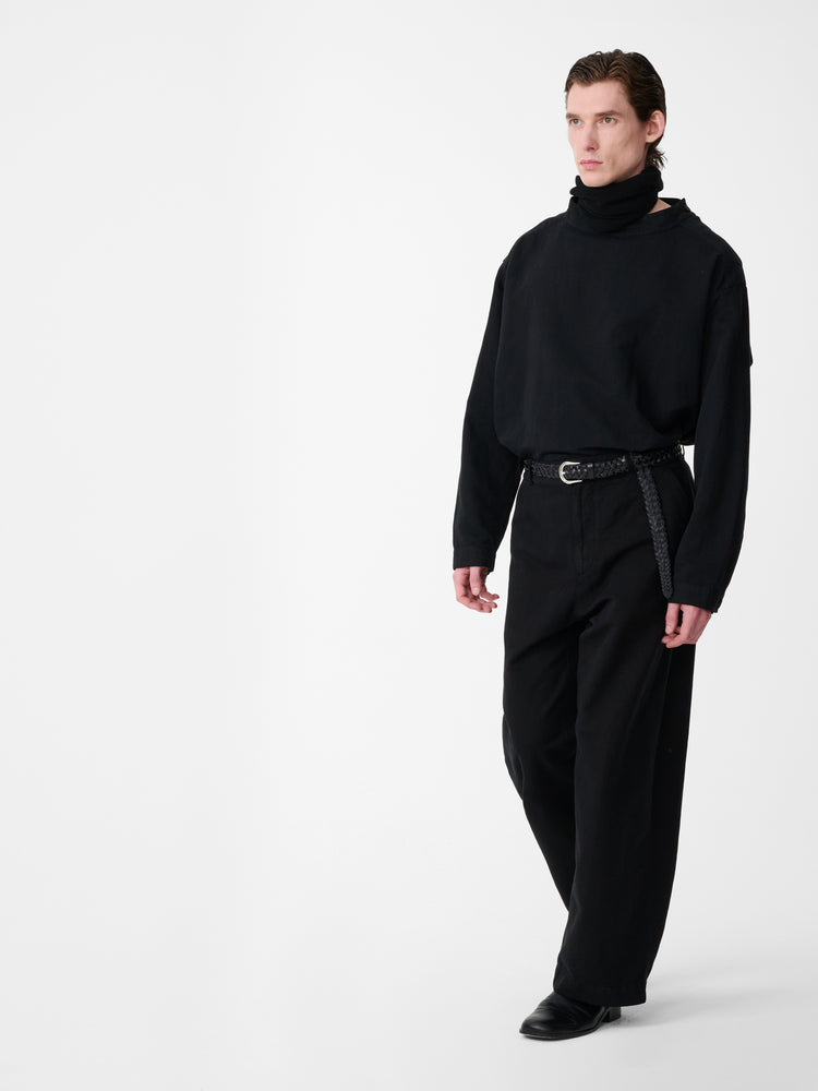 HOLKHAM LINEN SHIRT IN BLACK