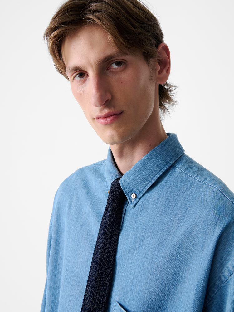 SN X BEAMS PLUS LISA DENIM SHIRT IN FADED WASH