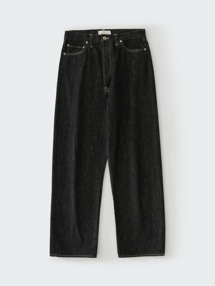 MARYLEBONE DENIM PANT IN BLACK / WHITE WEFT