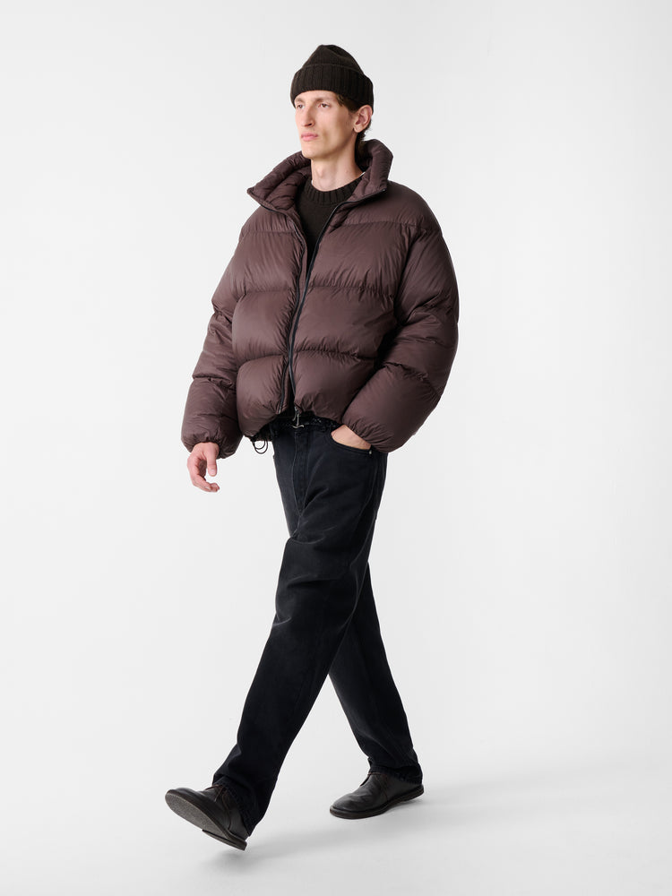 MASSEY PUFFER JACKET IN CHOCOLATE BROWN