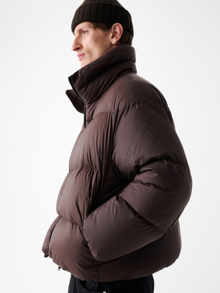 MASSEY PUFFER JACKET IN CHOCOLATE BROWN