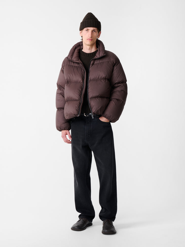 MASSEY PUFFER JACKET IN CHOCOLATE BROWN