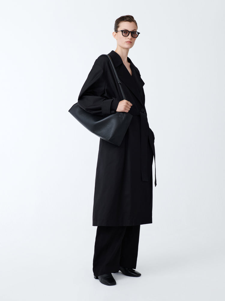 MAWER COAT IN BLACK GRAPE