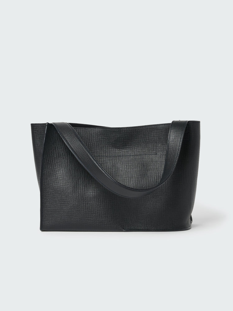 DOUBLET LEATHER MEDI BAG IN DARKEST NAVY