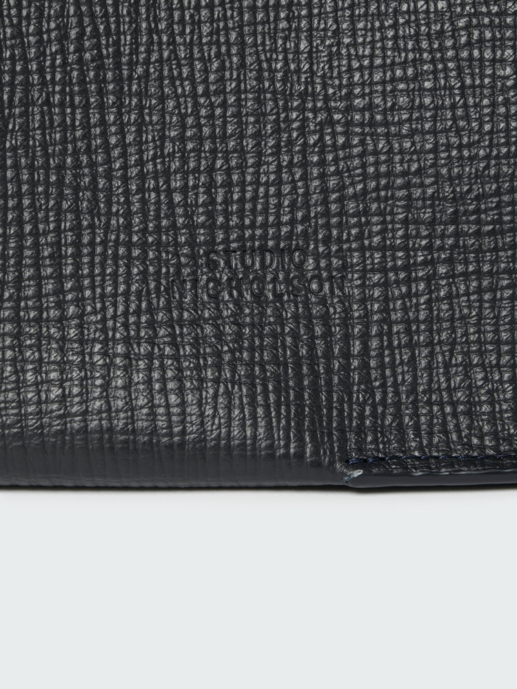 DOUBLET LEATHER MEDI BAG IN DARKEST NAVY