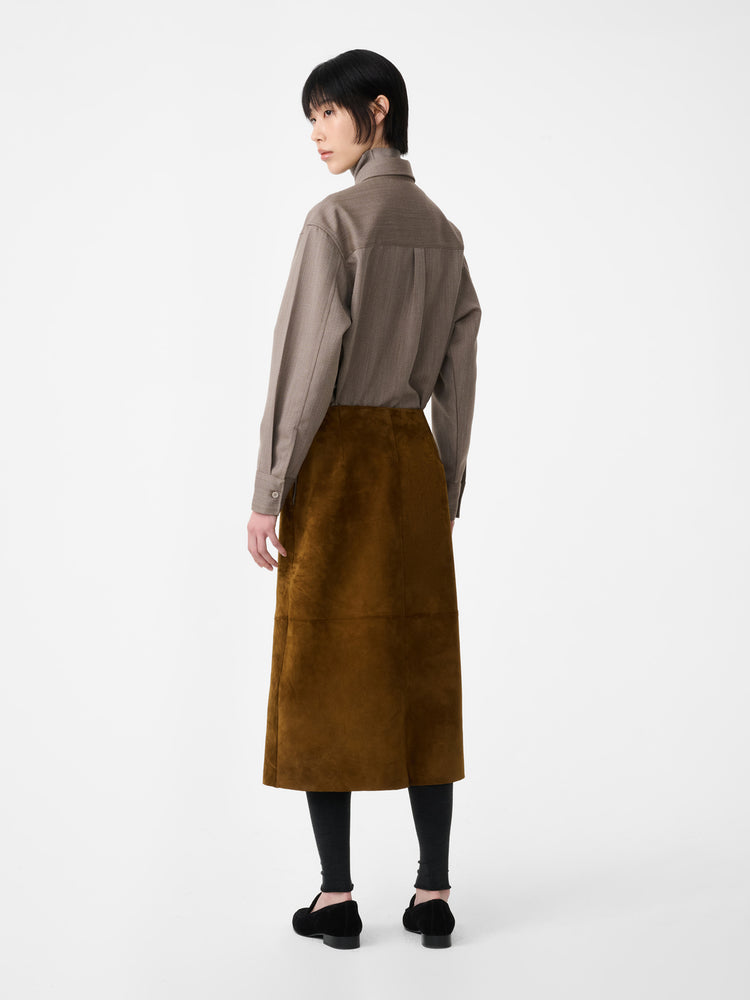 MELETE SUEDE SKIRT IN MUSTARD
