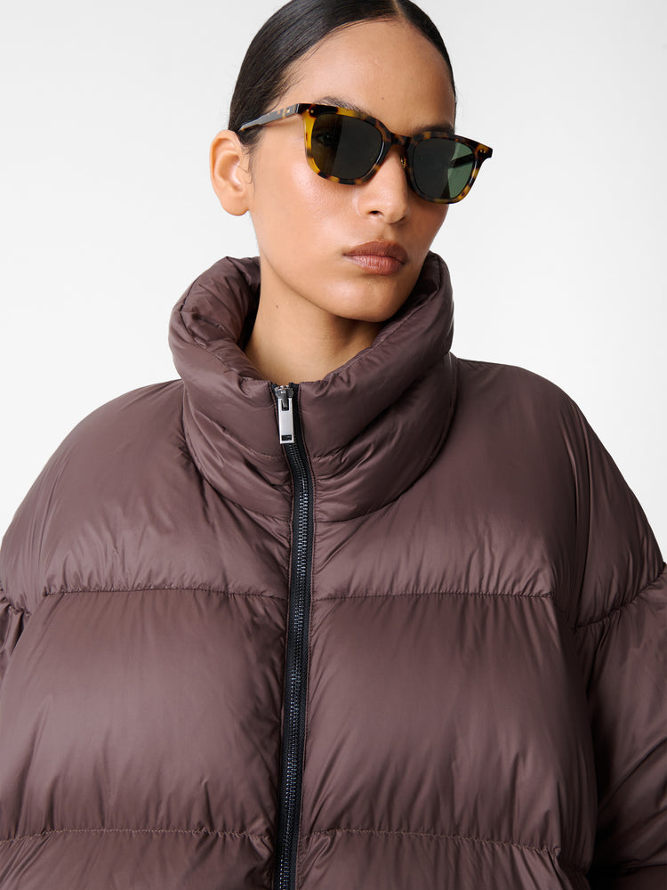 MASSEY PUFFER JACKET IN CHOCOLATE BROWN