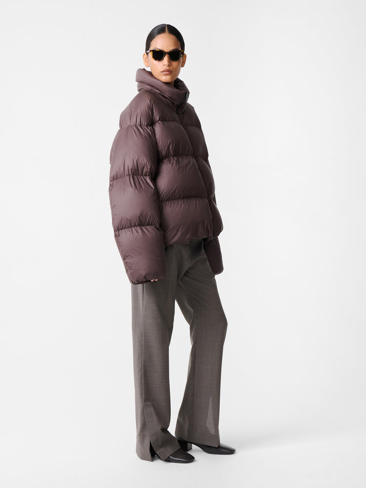 MASSEY PUFFER JACKET IN CHOCOLATE BROWN
