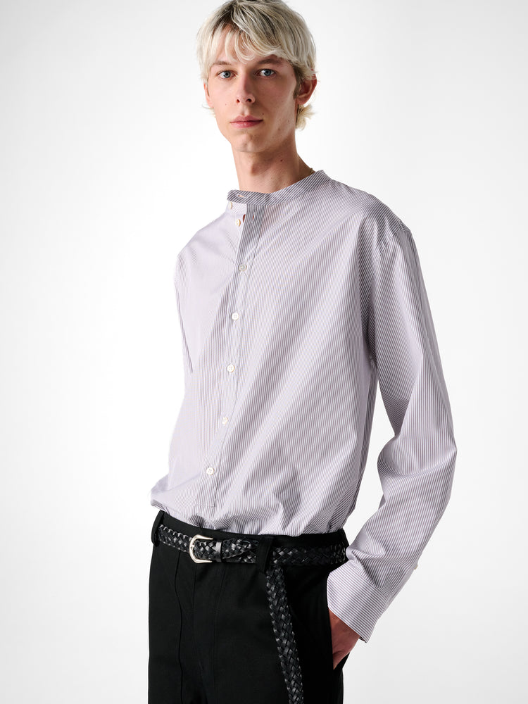 SN X AARON LEVINE NICK SHIRT IN GREY / RED STRPE