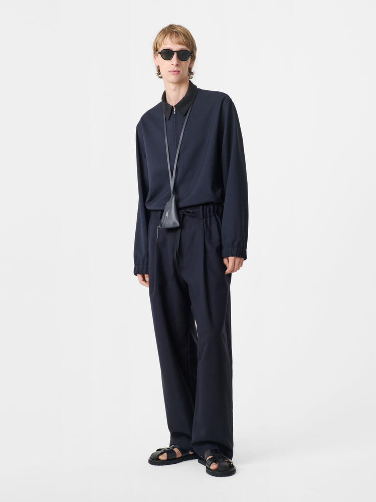 NOAM TROPICAL WOOL PANT IN DARKEST NAVY