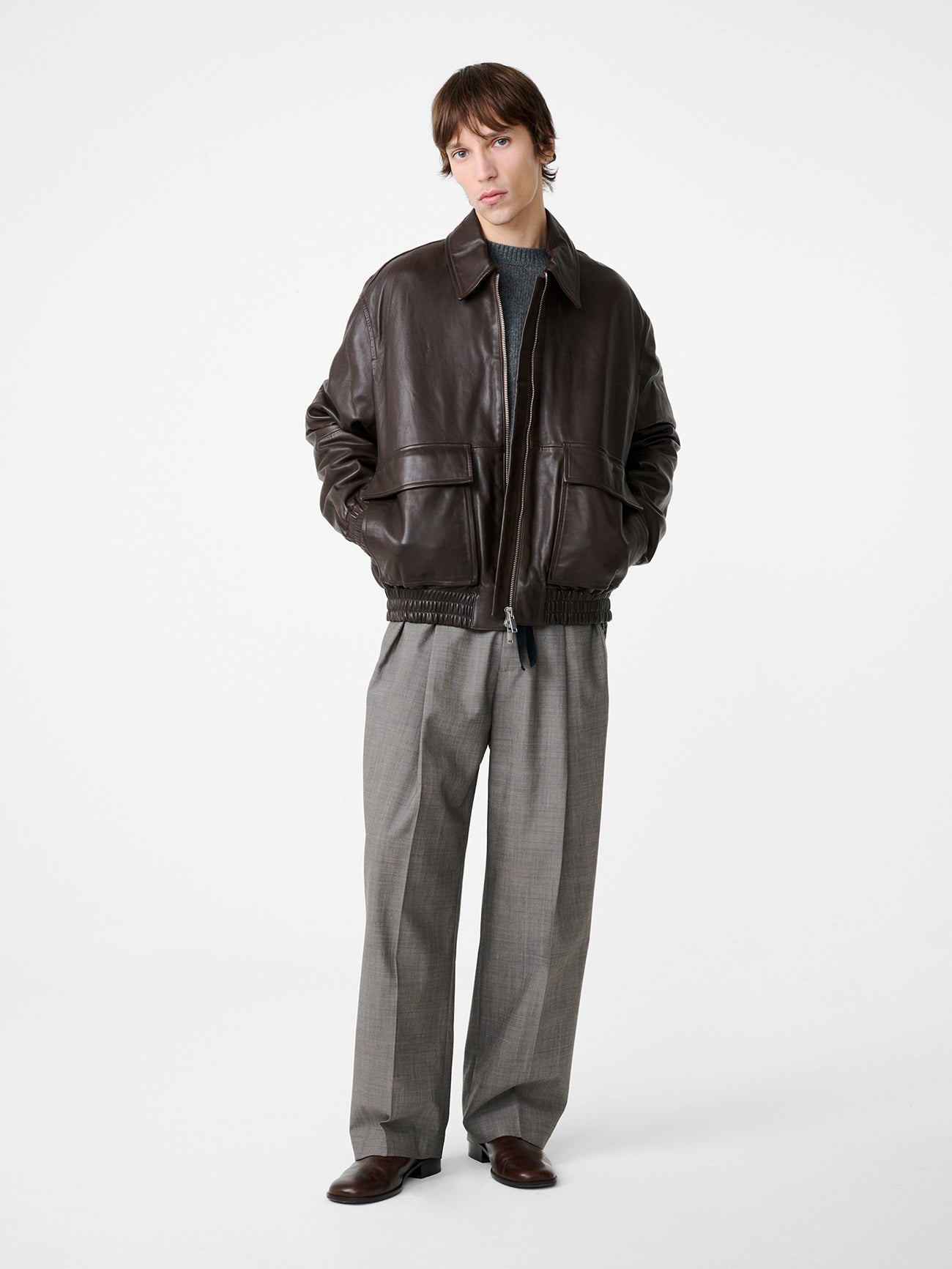 NOAM PANT IN WARM GREY