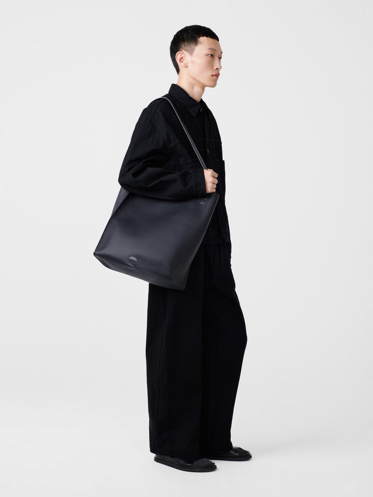 DOUBLET TYPE2 LEATER BAG IN DARKEST NAVY