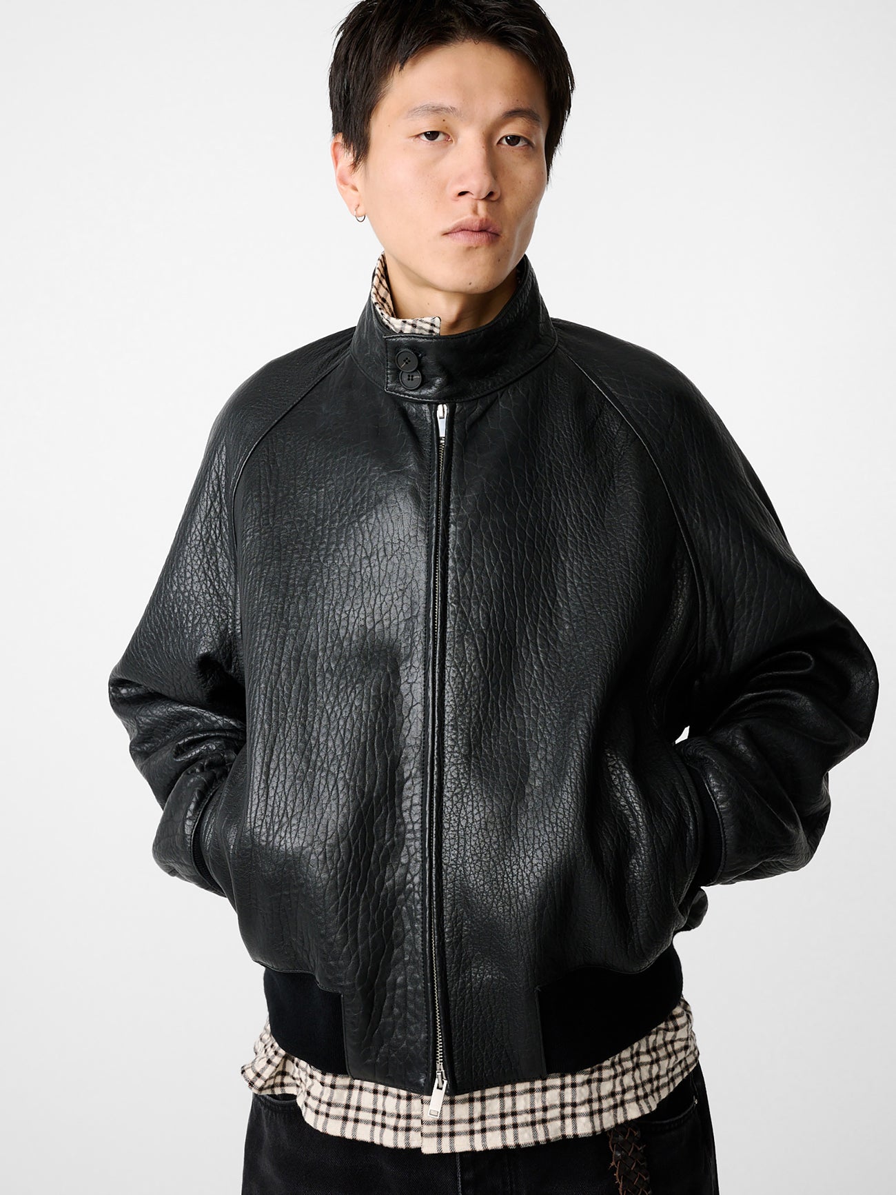 STUDIONICHOLSON　レザージャケット OVER LEATHER JACKET IN BLACK