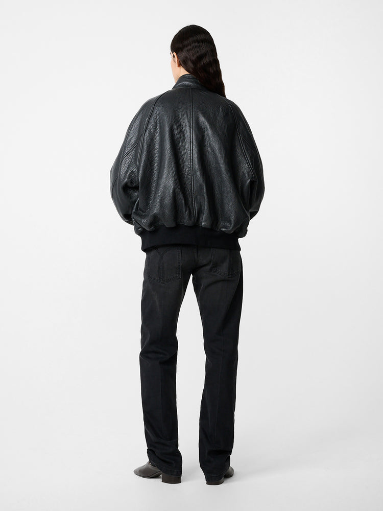 OVER LEATHER JACKET IN BLACK