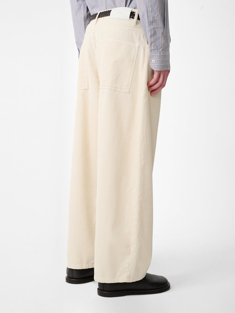PAOLO CORDUROY WIDE LEG PANT IN PANNA