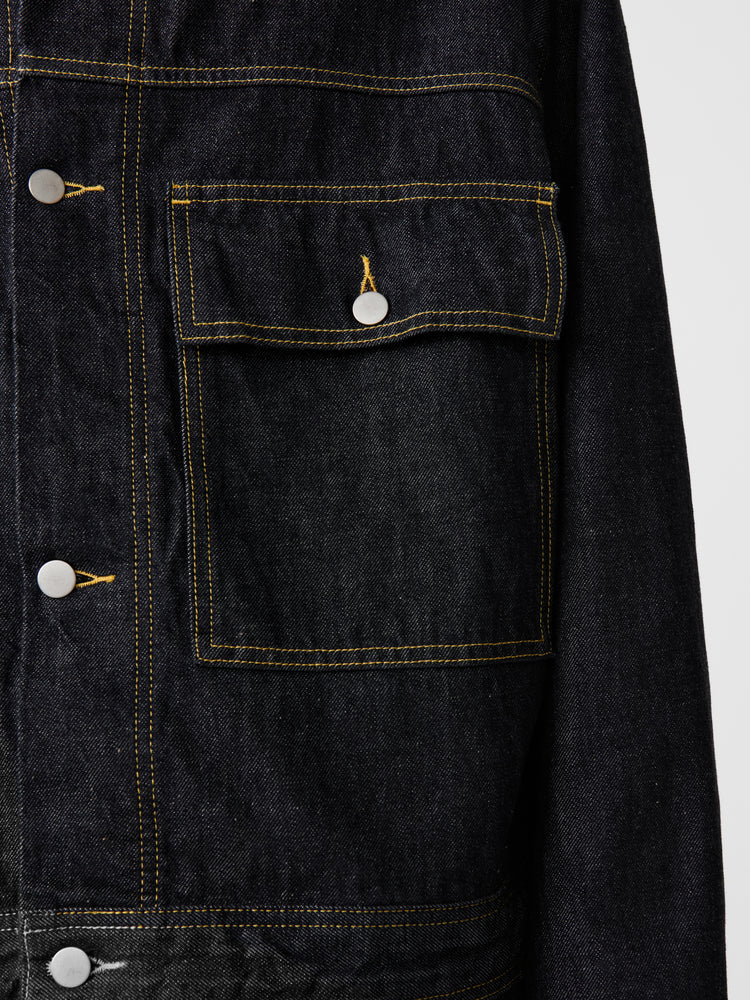 PETAR ITALIAN DENIM JACKET IN BLACK