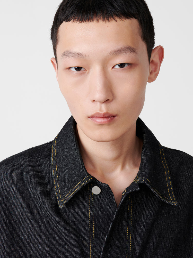 PETAR ITALIAN DENIM JACKET IN BLACK