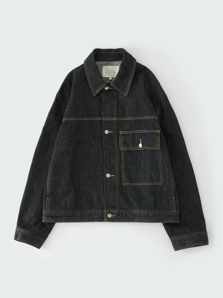 PETAR ITALIAN DENIM JACKET IN BLACK