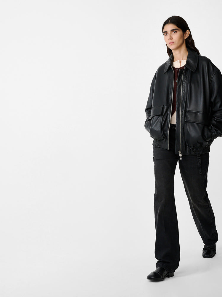 PISTON LEATHER JACKET IN BLACK