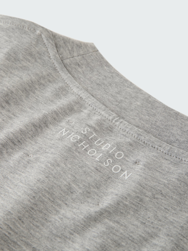 PIU LOGO T-SHIRT IN GREY MARL