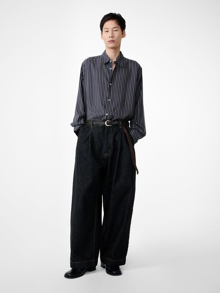PUCH ITALIAN WIDE LEG DENIM PANT IN BLACK