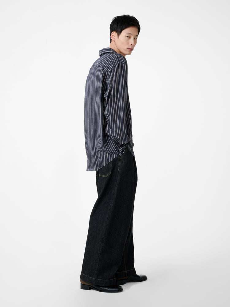 PUCH ITALIAN WIDE LEG DENIM PANT IN BLACK