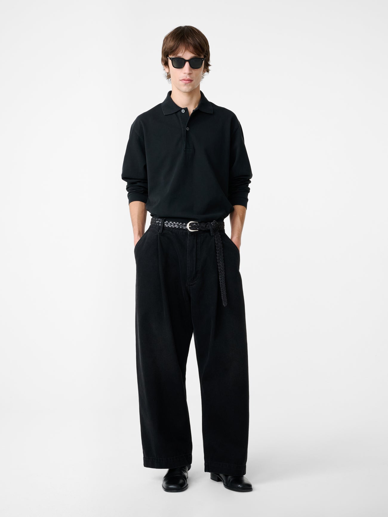 PUCH WIDE LEG DENIM PANT IN WASHED BLACK