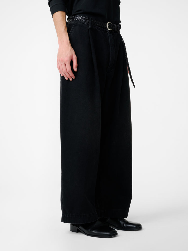 PUCH WIDE LEG DENIM PANT IN WASHED BLACK
