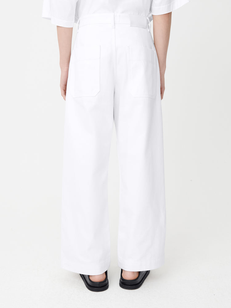 PYAD DENIM PANT IN OPTIC WHITE