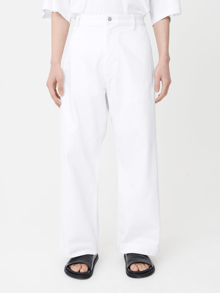 PYAD DENIM PANT IN OPTIC WHITE