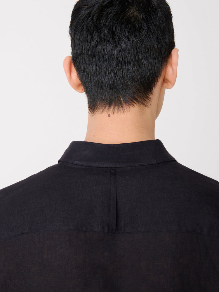 RAFE LINEN SHIRT IN DARKEST NAVY