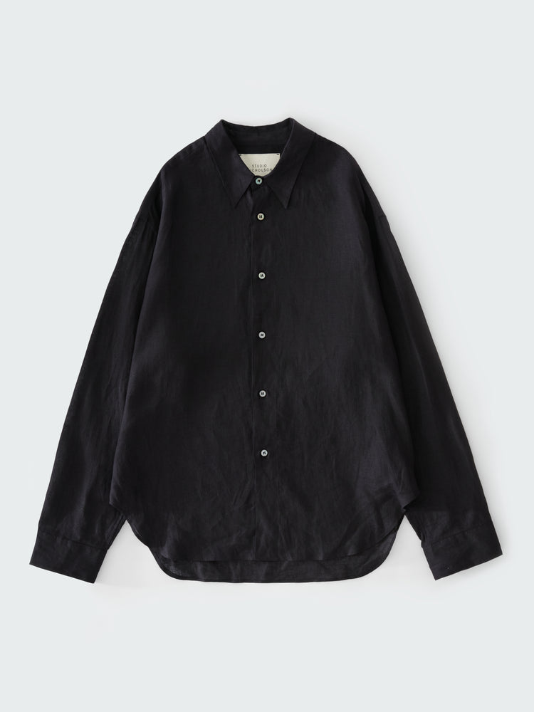 RAFE LINEN SHIRT IN DARKEST NAVY