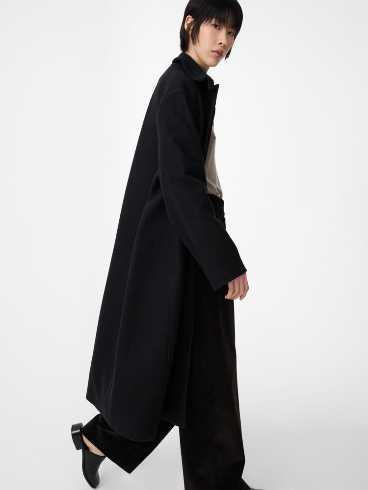 RIA WOOL MELTON COAT IN BLACK