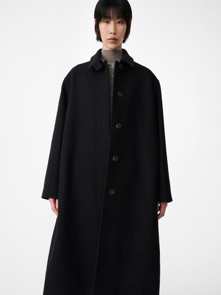 RIA WOOL MELTON COAT IN BLACK