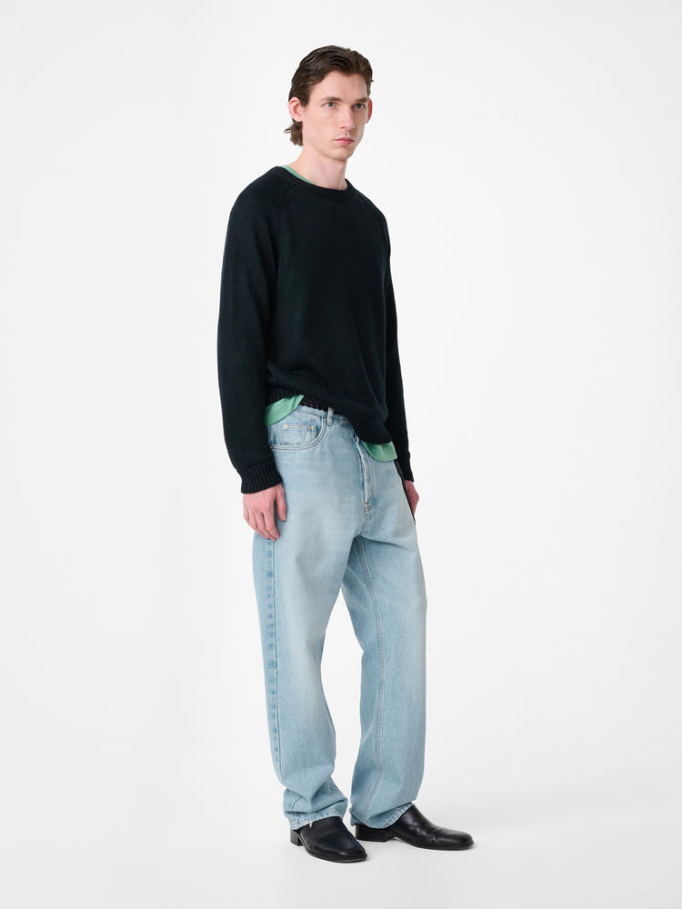RISO STRAIGHT LEG DENM PANT IN BLEACHED WASH