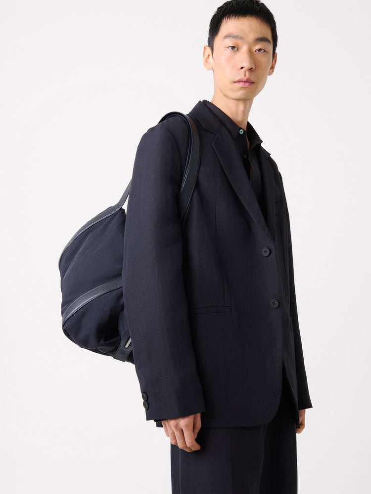 ROVERSI LINEN JACKET IN DARKEST NAVY