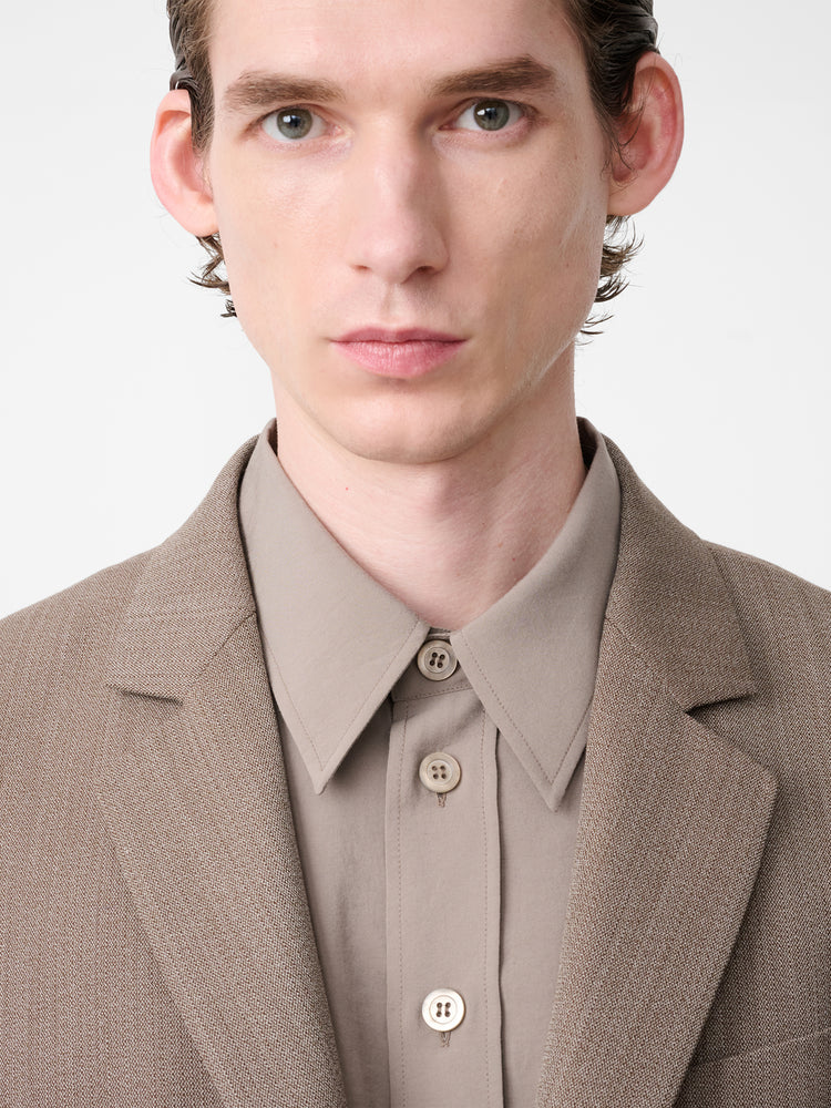 ROVERSI WOOL JACKET IN BARK MELANGE