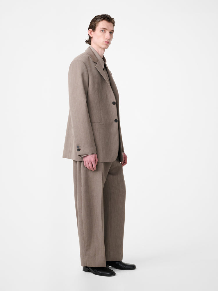 ROVERSI WOOL JACKET IN BARK MELANGE