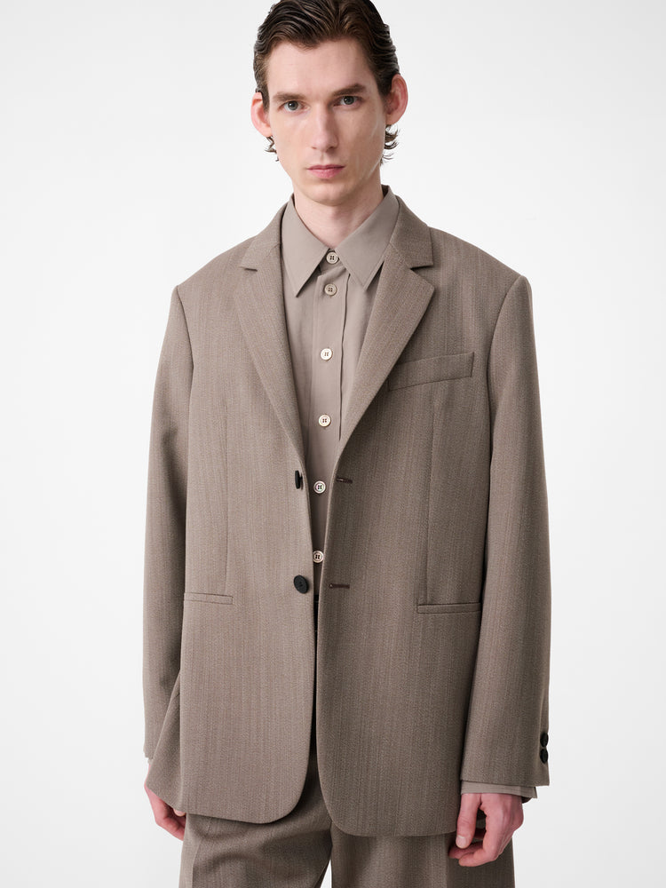 ROVERSI WOOL JACKET IN BARK MELANGE