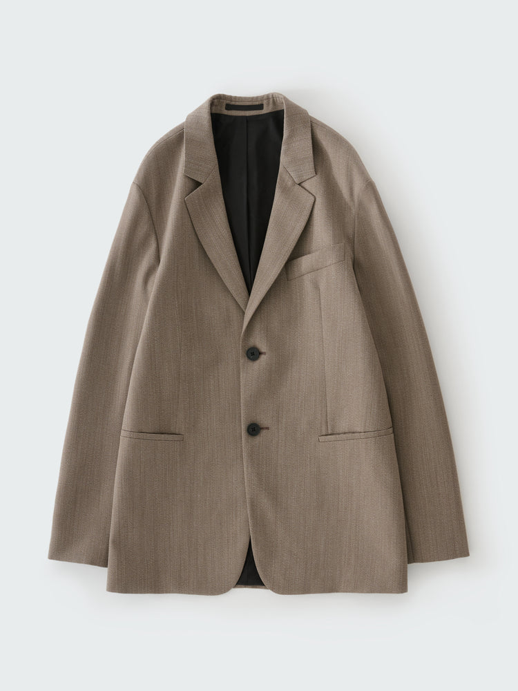 ROVERSI WOOL JACKET IN BARK MELANGE