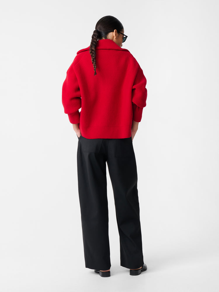 SANDOS KNIT IN CRIMSON