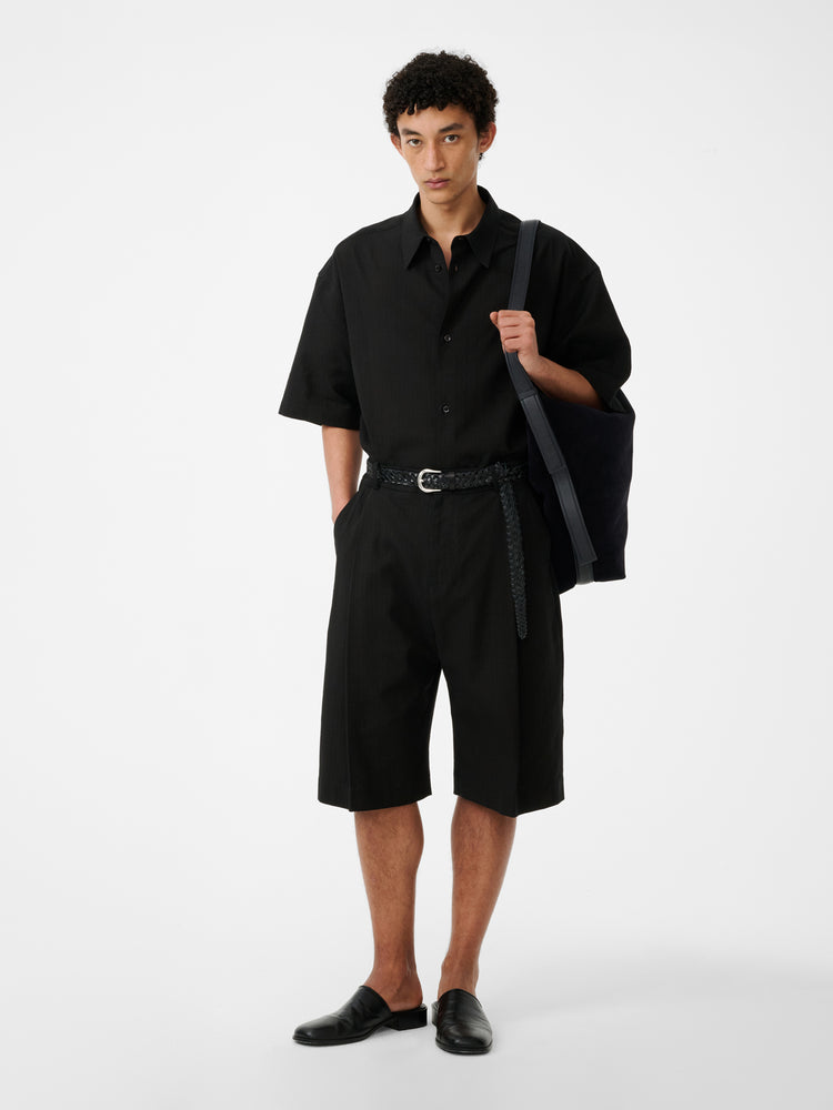 SANKO MATELASSE SHIRT IN BLACK