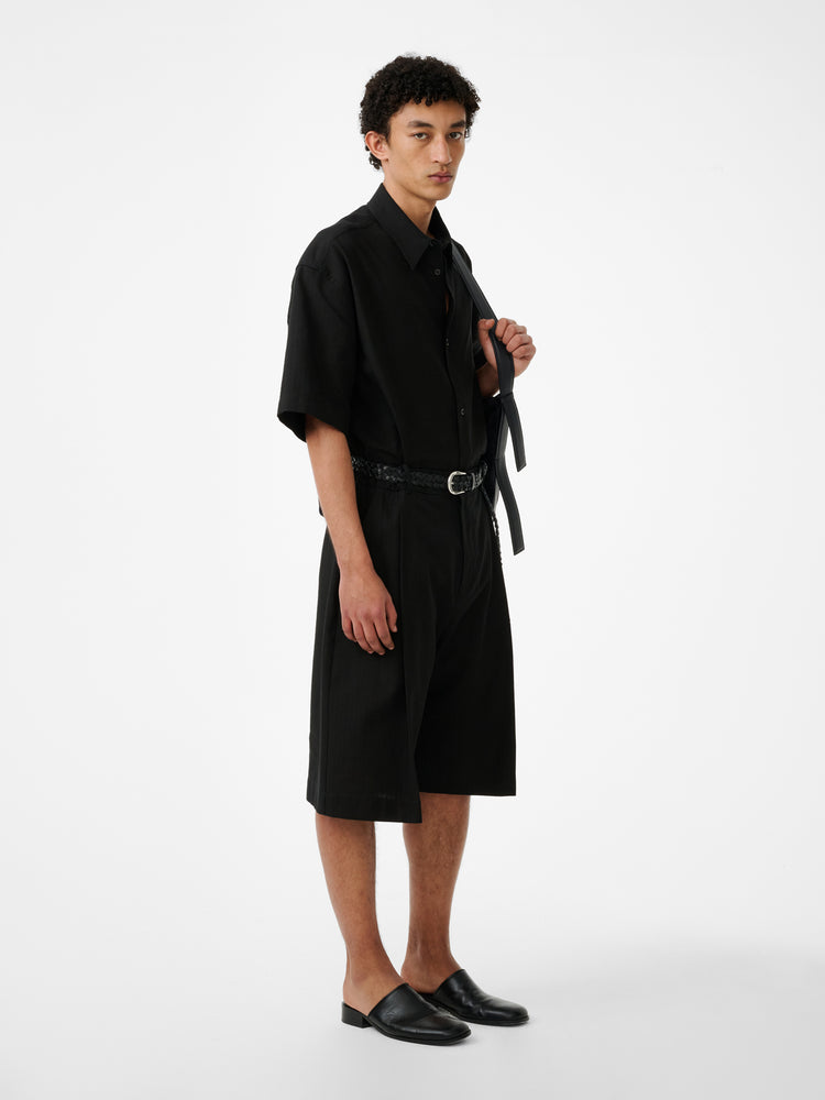 SANKO MATELASSE SHIRT IN BLACK
