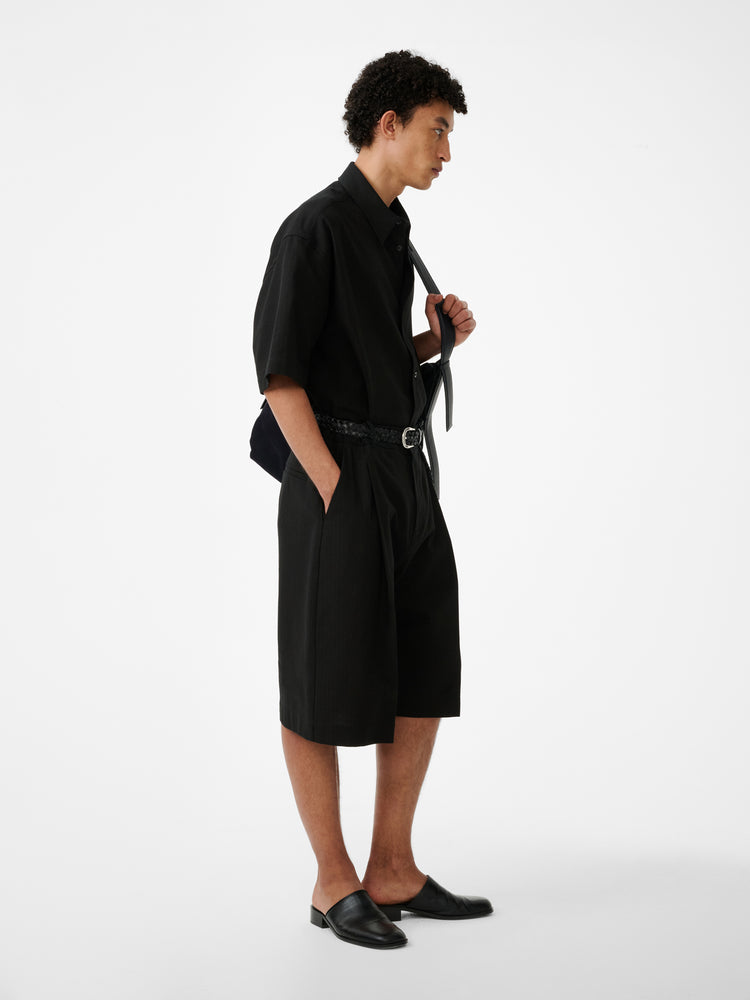 SANKO MATELASSE SHIRT IN BLACK
