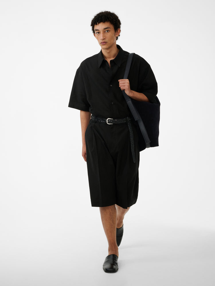 SANKO MATELASSE SHIRT IN BLACK