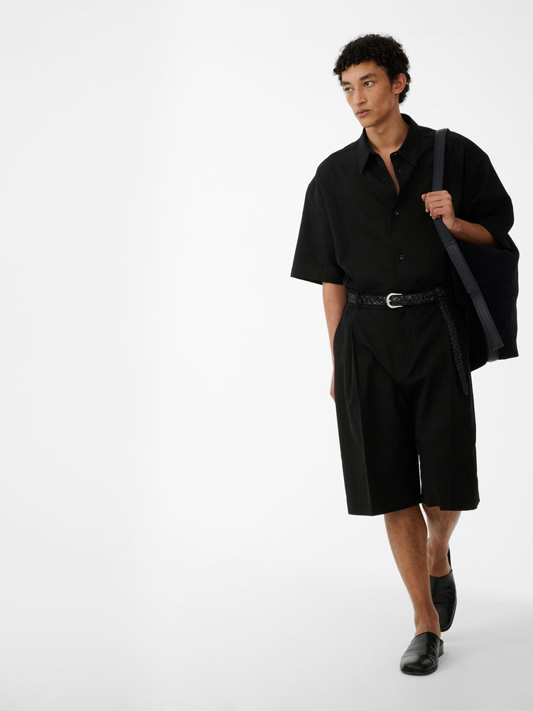 SANKO MATELASSE SHIRT IN BLACK