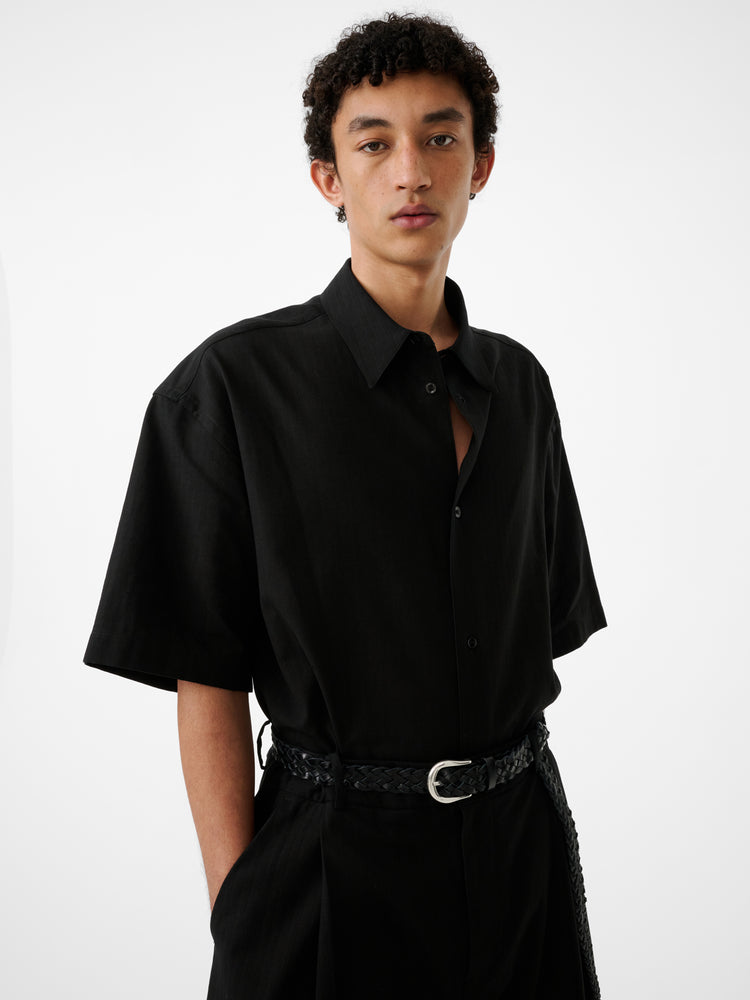 SANKO MATELASSE SHIRT IN BLACK